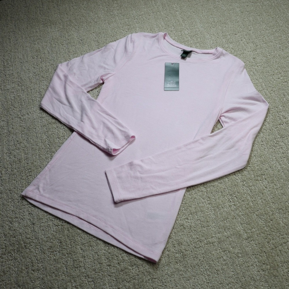 Wild Fable Womens Long Sleeve Crew Neck T-Shirt Light Pink S 9K0KKP